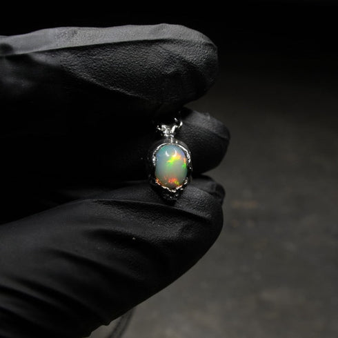 Space Skull Necklace (Opal) OP001