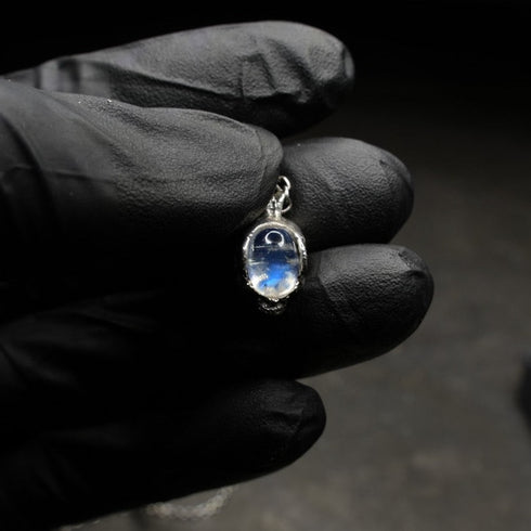 Space Skull Necklace (Moonstone) MS001