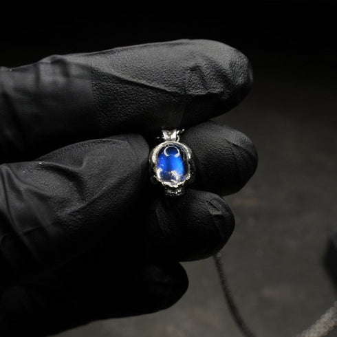 Space Skull Necklace (Moonstone) MS002