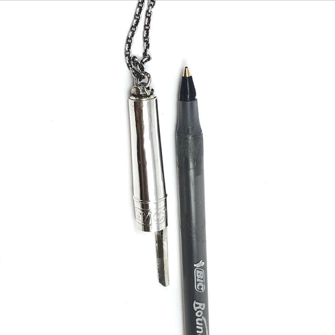 Sterling Silver BIC Pen Cap Necklace