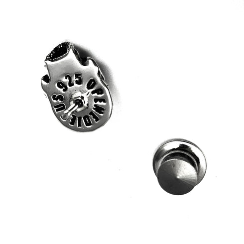 Sterling Silver Skull Tie Tack