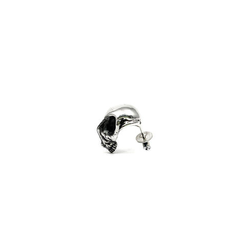 Half Hoop Half Skull Stretched Stud Earring